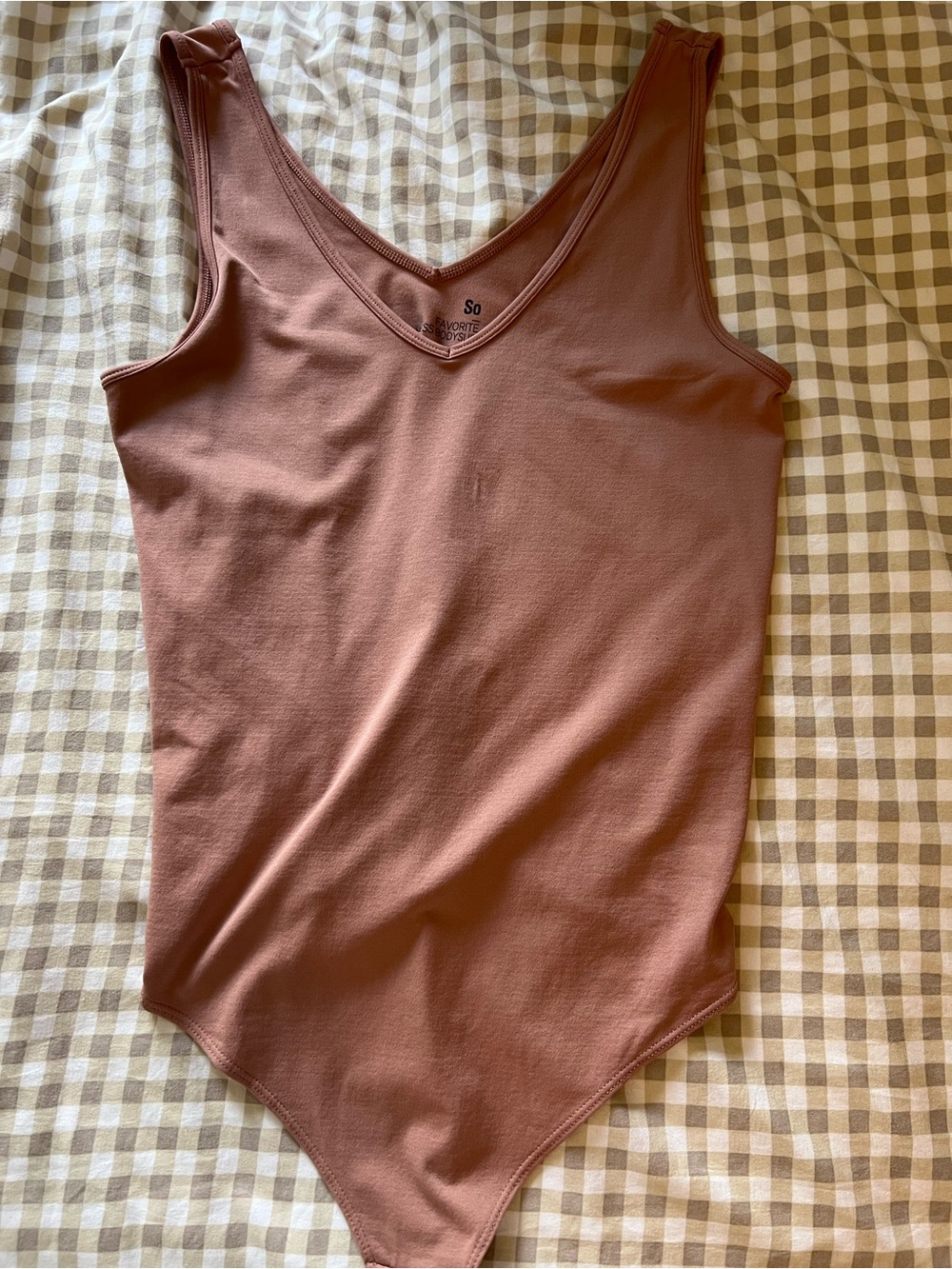 SO Mauve V-Neck Tank Bodysuit
